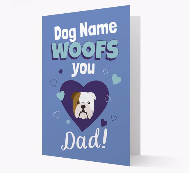 'I Woof You Dad' - Personalised {breedFullName} Card
